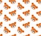 Seamless pattern with tiger cubs on a light background.