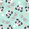 Seamless pattern with tiger faces, stars and text TIGER. Perfect for T-shirt, textile and print. Hand drawn vector illustration