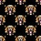 Seamless pattern with tiger head