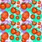 Seamless Pattern Tomato Vegetables Ornament Background