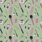 Seamless pattern of tools for manicure and pedicure