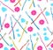 Seamless pattern with tooth-brushes