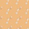 Seamless pattern with torn teeth and tablet on a beige background