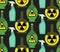 Seamless pattern with toxic chemicals in the bottles