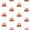 Seamless pattern from toys for toddlers red cars on white