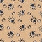 Seamless pattern with traces of paws of animals and hearts. Design for wallpaper