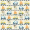 Seamless pattern with traffic theme cartoon