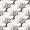 Seamless pattern tree without leaves. Halloween autumn background or winter backdrop