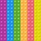 Seamless pattern with trendy game pop it, simple dimple. Rainbow fidget toy. Colorful antistress background. Doodle