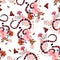 Seamless pattern Trendy snake with flowers graphic design vector