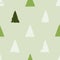 Seamless pattern with triangles. Forms printed in ink. Green, gray, white color. Hand drawn.