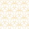 Seamless pattern with triquetra sign, celtic knot icon. Line art. Celtic symbol of triangle in gold color on white background