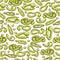 Seamless pattern with Tromboncino Squash