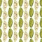 Seamless pattern with tropical exotic fruits.cocoa fruit slice on white background