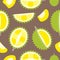 Seamless pattern tropical fruit, durian flat design