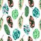 Seamless pattern Tropical leaves diffenbachia collection. Vector isolated elements on the white background. Leaf exotic motley