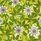 Seamless pattern with tropical passion flowers