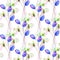 Seamless pattern with Tulips and Sweet pea flowers