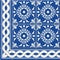 seamless pattern. Turkish, Moroccan, Portuguese Azulejo tiles and border, ornaments.