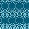 Seamless pattern turquoise swirls are drawn with a brush on a blue-green background.