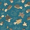 Seamless pattern with turtles