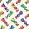 Seamless pattern of twisted lollies. vector