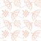 Seamless pattern. Umbrellas and falling autumn leaves Rowan and maple