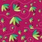 Seamless pattern with umbrellas flying