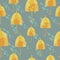 Seamless pattern with an umbrellas and rain