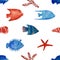 Seamless Pattern With Undersea life