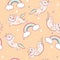 Seamless pattern with unicorn cats. Vector graphics