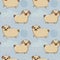 Seamless pattern with Ñute dog breed pug. Excellent design for packaging, wrapping paper, textile etc. Funny little doggy