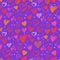 Seamless pattern with Valentine grunge hearts