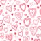 Seamless pattern with valentine hearts. Vector