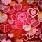 Seamless pattern of valentine love hearts