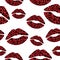 Seamless pattern valentine`s day leopard lips vector illustration