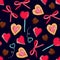 Seamless  pattern  Valentines day with  baking and sweets,  sweets, cakes