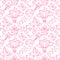 Seamless pattern with valentines day and love monochrome objects in doodle style on white background