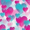 Seamless pattern with valentines hearts