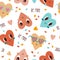 Seamless pattern on Valentineâ€™s Day or Lovers Day.