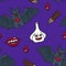 Seamless pattern with vampire items