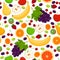 Seamless pattern with various fruit