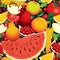 Seamless pattern with various fruits and berries