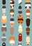 Seamless pattern of various guinea pig