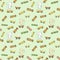 Seamless pattern with various longboards