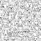 Seamless pattern with various pets