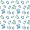 Seamless pattern with vector crystals or gems, jewelry, for the design of textiles, wrapping paper