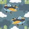 Seamless pattern vector of cute little airplane cartoon hand drawn vector illustration. For fabric textile, nursery, baby clothes