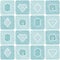 Seamless pattern with Vector diamond icons with long shadow