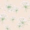 Seamless pattern Vector floral watercolor style design: white wild herbs. Rustic romantic background print